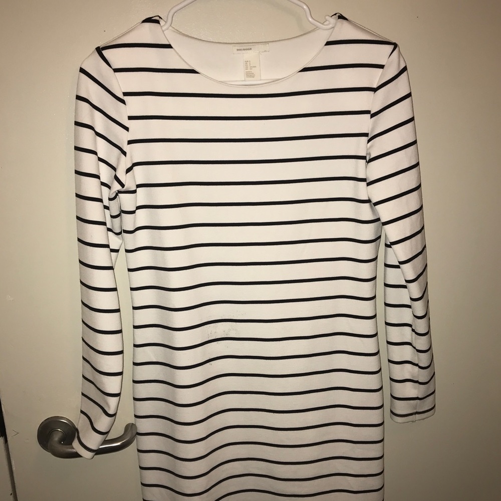 white stripped dress